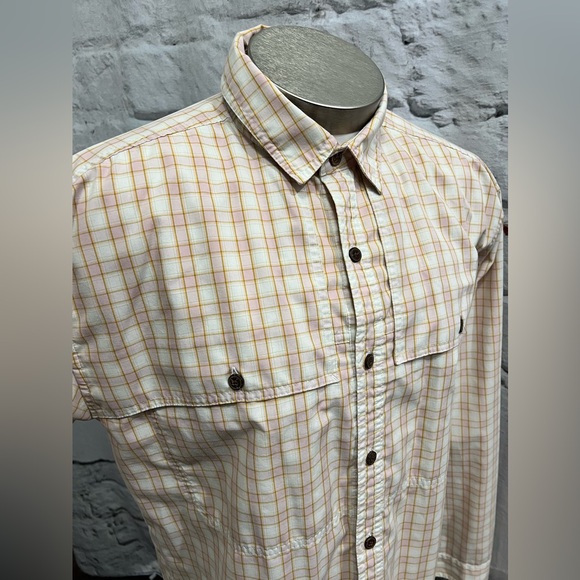 Patagonia Other - Patagonia Long-Sleeved Island Hopper Shirt Pink Gold Green Cream Plaid Pockets